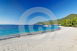 The beach Milia of Skopelos, Greece