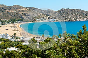 Beach in Milopotas, Ios island, Greece photo