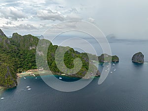 Beach in Miniloc Island, El Nido, Philippines. photo