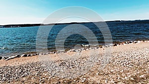 Beach of the Minsk Sea or Zaslavsky Reservoir outside the city