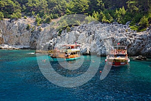 Beach and mountains near Alanya, Turkey