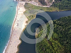 Beach at the mouth of the Veleka River, Bulgaria