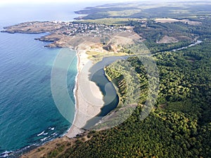 Beach at the mouth of the Veleka River, Bulgaria