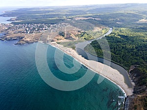 Beach at the mouth of the Veleka River, Bulgaria