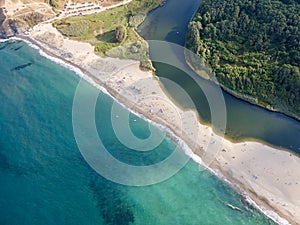 Beach at the mouth of the Veleka River, Bulgaria
