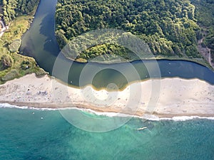 Beach at the mouth of the Veleka River, Bulgaria