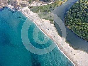 Beach at the mouth of the Veleka River, Bulgaria