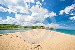 a beach at the mouth of the Veleka river and seaside resort on the Black Sea coast of Bulgaria