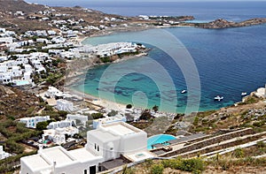 Beach at Mykonos island in Greece