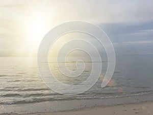 Beach natural background blur warm colors and bright sun light s