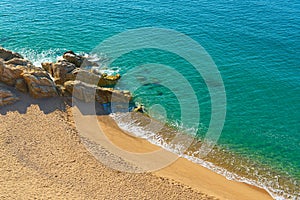 Beach near the Barcelona in sunny weather,Spain