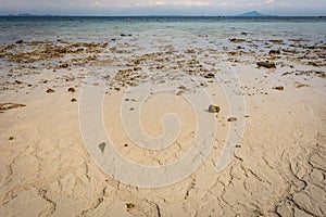 Beach near Krabi, Thailand, sunny beach, rocks, sand, azure water, sea, islands in the background
