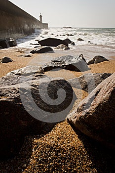 Beach near lighthouse