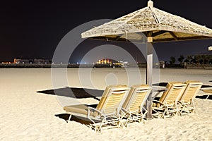 Beach night illumination with a view on Palm Jumeirah