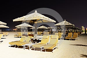 Beach night illumination with a view on Palm Jumeirah