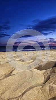 Beach nigth and sky blue