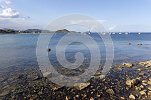 The beach of Nora, Italy