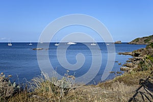 The beach of Nora, Italy