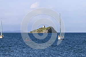 The beach of Nora, Italy