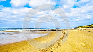 Beach at the North Sea and Westerschelde near the harbor city of Vlissingen in Zeeland Province