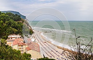 Beach of numana in Conero riviera, Marche, Italy