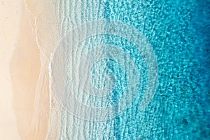 Beach and ocean as a background from top view. Azure water background from top view. Summer seascape from air. Gili Meno island, I photo