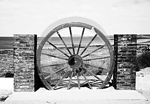 Beach ocean panorama Holidays Pier architecture black and white