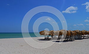 Beach and ocean panoramic Sisal Mexico