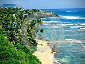 Beach and Ocean View from Diamond Head Lookout