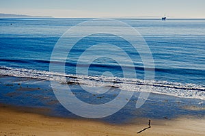 Beach and oil rig