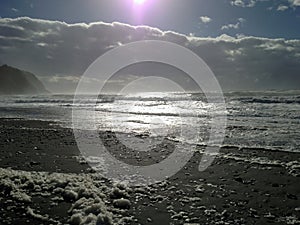 Beach at Okarito on South Island New Zealand