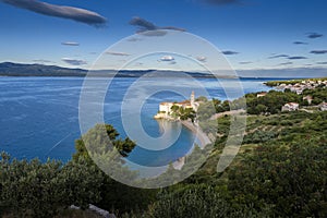 Beach at old Dominican monastery, Bol, Island of Brac, Croatia