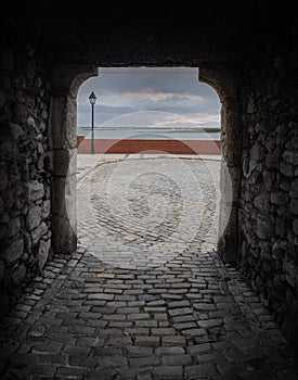 A beach between old tunnel