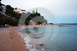 The beach in Omis, Croatia