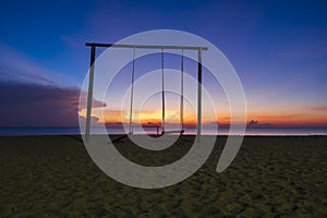 Beach over beautiful sunrise background at Terengganu, Malaysia