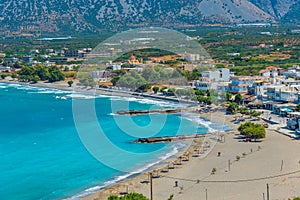 Beach at Pachia Ammos village at Crete island of Greece