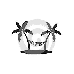 Beach pal trees icon logo vector illustration