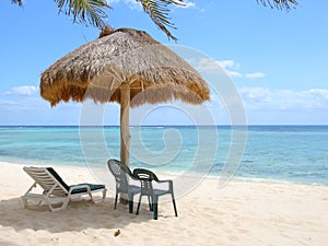 Beach palapa on the Caribbean coast