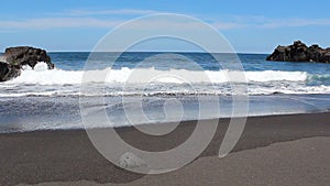 Beach panorama - Ocean, sand, blue sky -