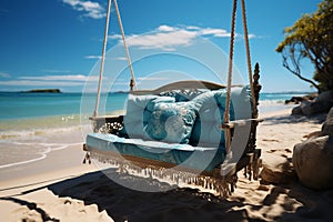 Beach paradise Swing or hammock on white sands