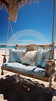 Beach paradise Swing or hammock on white sands