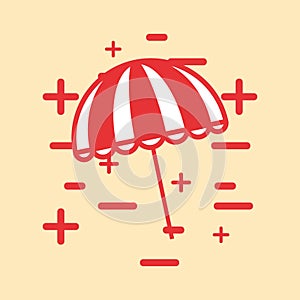 Beach parasol icon