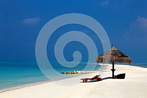 Beach with a parasol photo