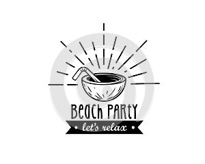 Beach Party concept logo icon.