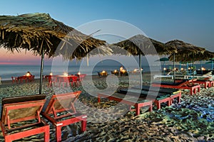Beach party at sunset in GOA, India.