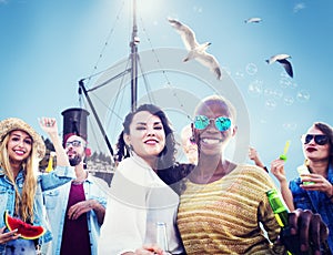 Beach Party Togetherness Friendship Happiness Summer Concept