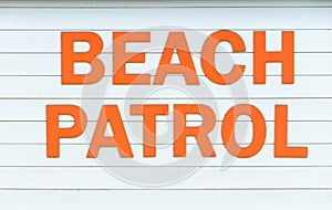 Beach patrol sign