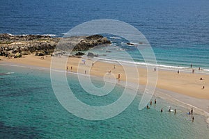 Beach,people, of Pechon,Cantabriaja,