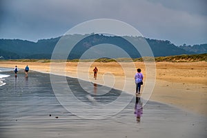 Beach. People walking on the beach photo