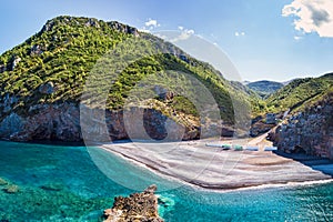 The beach Petali in Evia, Greece photo